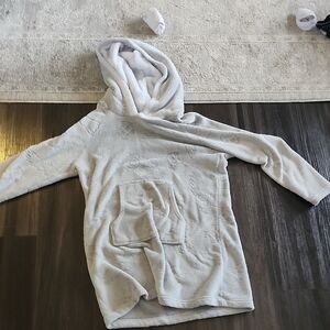 Cozy Gray Hooded Bedtime Sweater